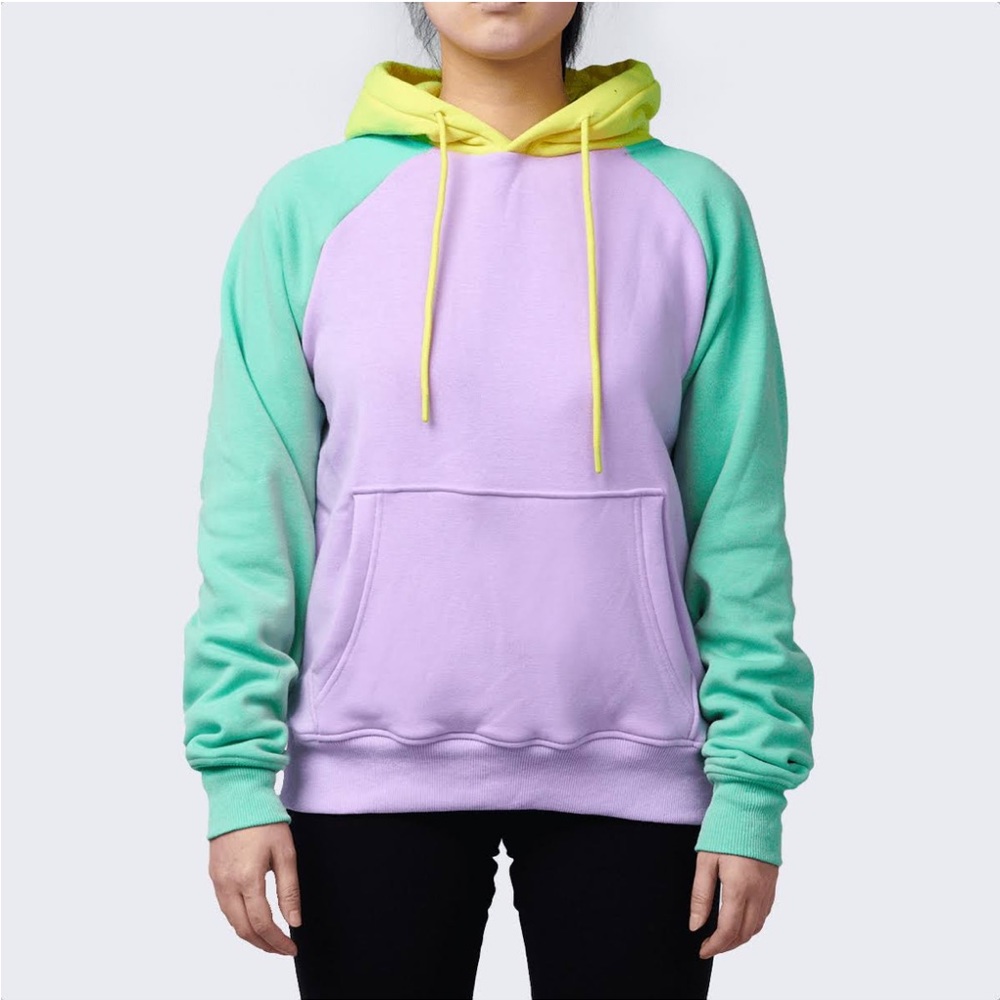 SPARK PAWS PURPLE TURQUOISE YELLOW HUMAN HOODIE